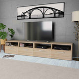 2 Piece TV Cabinet Set Engineered Wood 95x35x36 cm Oak