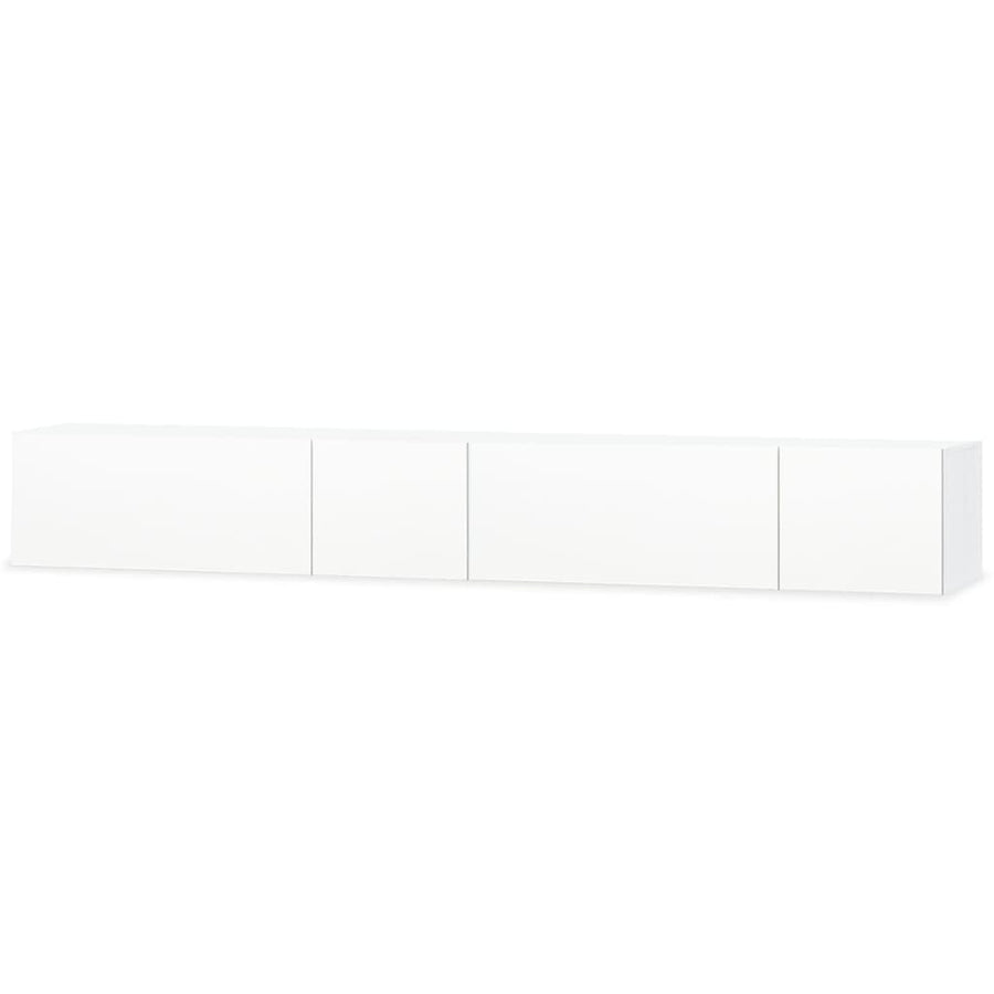 2 Piece TV Cabinet Set Engineered Wood 120x40x34 cm High Gloss White