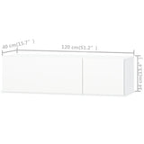 TV Cabinets 2 pcs Engineered Wood 120x40x34 cm High Gloss White