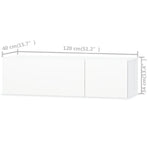 2 Piece TV Cabinet Set Engineered Wood 120x40x34 cm High Gloss White