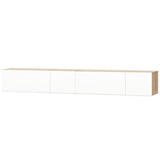 2 Piece TV Cabinet Set Engineered Wood 120x40x34 cm High Gloss White Oak - Front View