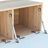 2 Piece TV Cabinet Set Engineered Wood 120x40x34 cm High Gloss White Oak