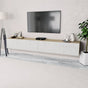 2 Piece TV Cabinet Set Engineered Wood 120x40x34 cm High Gloss White Oak