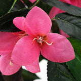Artificial Rhododendron Plant with Pot 155 cm Green and Pink - Front View