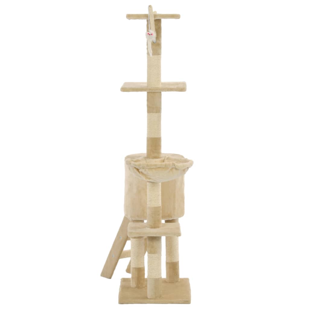 Cat Tree with Sisal Scratching Posts 138 cm Beige