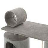 Cat Tree with Sisal Scratching Posts 140 cm Grey - Rear View