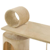 Cat Tree with Sisal Scratching Posts 140 cm Beige - Rear View