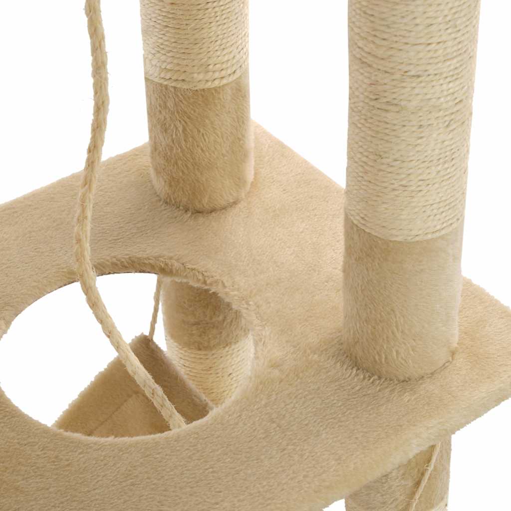 Cat Tree with Sisal Scratching Posts 140 cm Beige