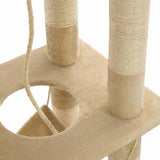 Cat Tree with Sisal Scratching Posts 140 cm Beige