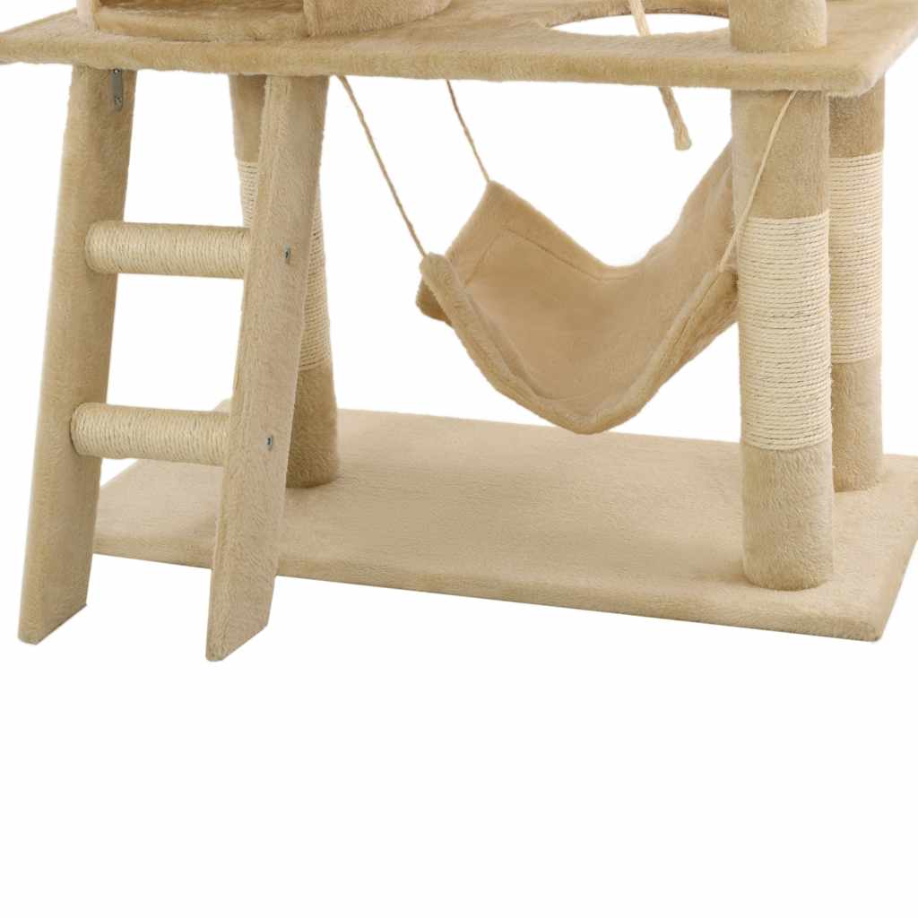 Cat Tree with Sisal Scratching Posts 140 cm Beige