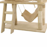 Cat Tree with Sisal Scratching Posts 140 cm Beige - Low Angle