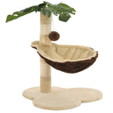 Cat Tree with Sisal Scratching Post 50 cm Beige and Brown - Top-Down View