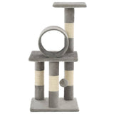 Cat Tree with Sisal Scratching Posts 65 cm Grey - Side View