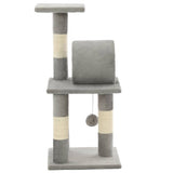 Cat Tree with Sisal Scratching Posts 65 cm Grey - Top-Down View