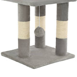 Cat Tree with Sisal Scratching Posts 65 cm Grey - Close-Up Angle