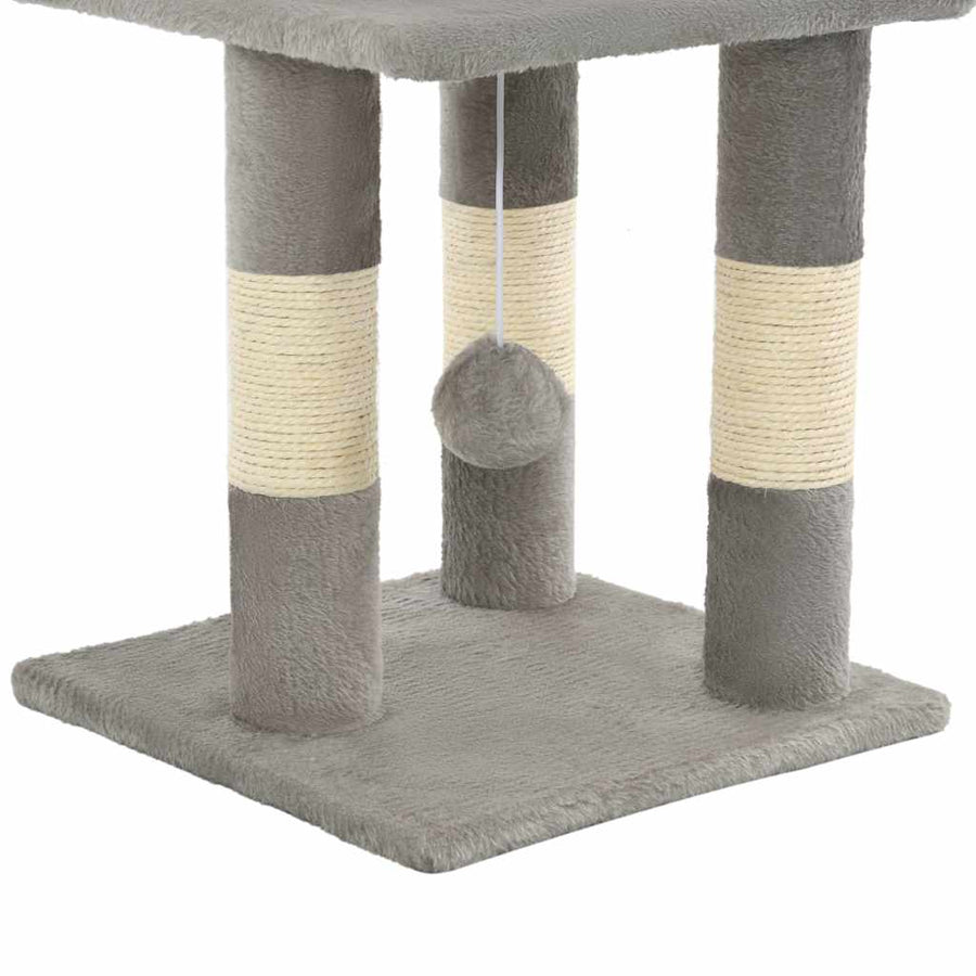 Cat Tree with Sisal Scratching Posts 65 cm Grey