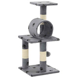 Cat Tree with Sisal Scratching Poasts 65 cm Grey Paw Prints
