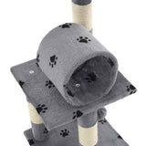 Cat Tree with Sisal Scratching Poasts 65 cm Grey Paw Prints