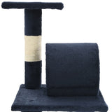 Cat Tree with Sisal Scratching Posts 65 cm Dark Blue - 45-Degree Angle