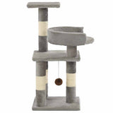 Cat Tree with Sisal Scratching Posts 65 cm Grey - Side View