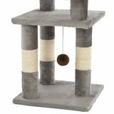 Cat Tree with Sisal Scratching Posts 65 cm Grey - 45-Degree Angle