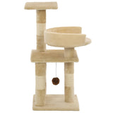 Cat Tree with Sisal Scratching Posts 65 cm Beige - Side View
