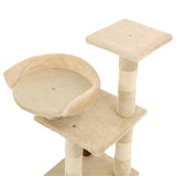 Cat Tree with Sisal Scratching Posts 65 cm Beige - Top-Down View