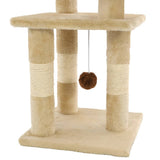 Cat Tree with Sisal Scratching Posts 65 cm Beige - 45-Degree Angle