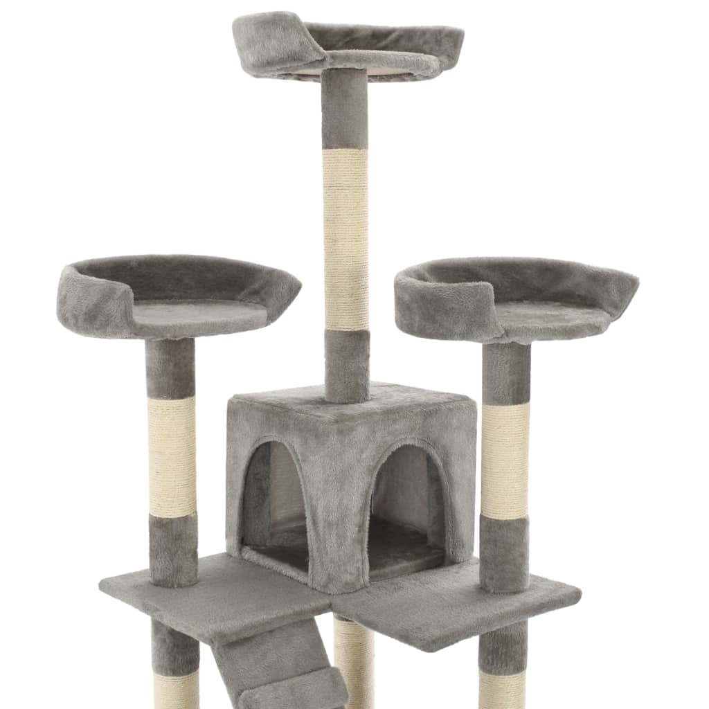 Cat Tree with Sisal Scratching Posts 170 cm Grey