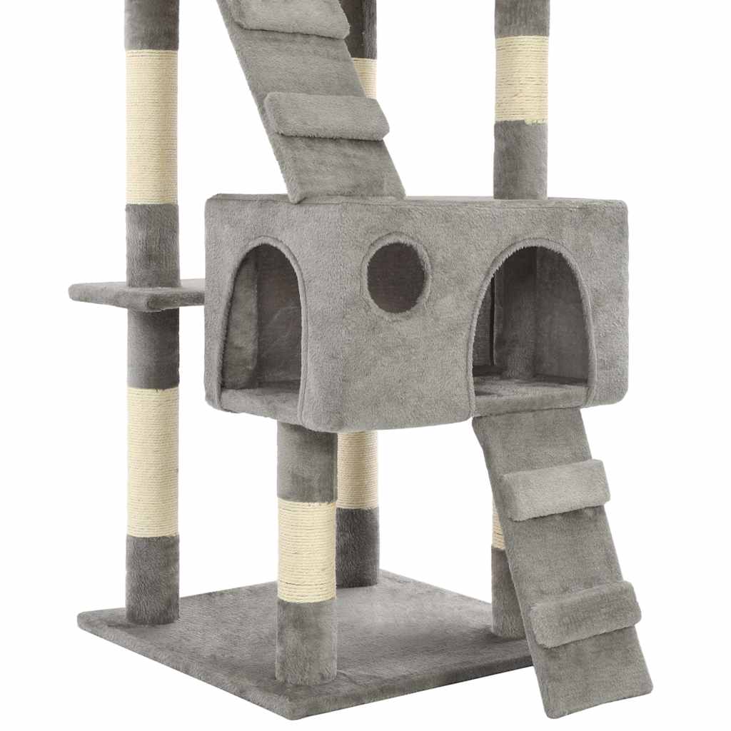 Cat Tree with Sisal Scratching Posts 170 cm Grey