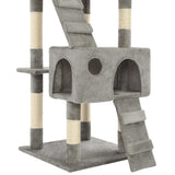 Cat Tree with Sisal Scratching Posts 170 cm Grey - Rear View