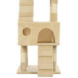Cat Tree with Sisal Scratching Posts 170 cm Beige - Close-Up Angle