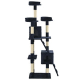 Cat Tree with Sisal Scratching Posts 170 cm Blue - Side View