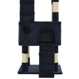 Cat Tree with Sisal Scratching Posts 170 cm Blue - Close-Up Angle