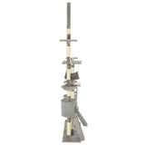 Cat Tree with Sisal Scratching Posts 230-250 cm Grey - Side View