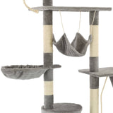 Cat Tree with Sisal Scratching Posts 230-250 cm Grey - Rear View