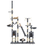 Cat Tree with Sisal Scratching Posts 230-250 cm Paw Prints Grey