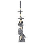 Cat Tree with Sisal Scratching Posts 230-250 cm Paw Prints Grey
