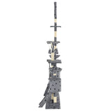 Cat Tree with Sisal Scratching Posts 230-250 cm Paw Prints Grey - Top-Down View