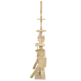 Cat Tree with Sisal Scratching Posts 230-250 cm Beige - Top-Down View