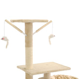 Cat Tree with Sisal Scratching Posts 230-250 cm Beige