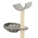 Cat Tree with Sisal Scratching Posts 105 cm Grey - Top-Down View