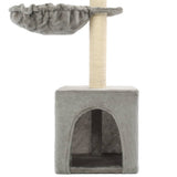 Cat Tree with Sisal Scratching Posts 105 cm Grey - 45-Degree Angle