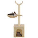 Cat Tree with Sisal Scratching Posts 105 cm Beige - Front View