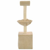 Cat Tree with Sisal Scratching Posts 105 cm Beige - Side View