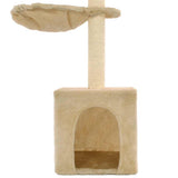 Cat Tree with Sisal Scratching Posts 105 cm Beige - 45-Degree Angle