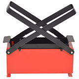 Paper Log Briquette Maker Steel 34x14x14 cm Black and Red - Front View