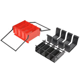 Paper Log Briquette Maker Steel 38x31x18 cm Black and Red - Top-Down View