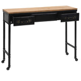 Console Table MDF and Fir Wood 100x33.5x80 cm - Side View