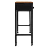 Console Table MDF and Fir Wood 100x33.5x80 cm - Top-Down View